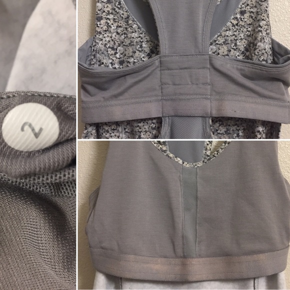 Lululemon Gray Floral Turbo Tank - Picture 8 of 8